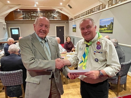 Cheque Presentation to Mark Coulthard for the Brandesburton Scout Group